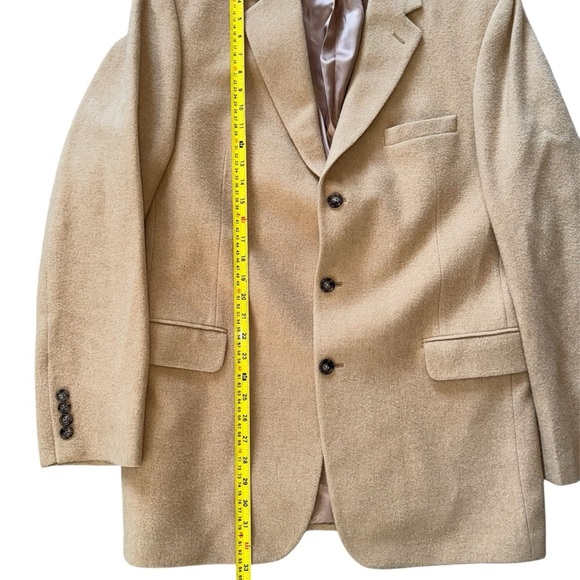 Jos A Bank Tan Mens 43L  Blazer 100% Camel Hair Suit Jacket Sport Coat - Picture 2 of 7